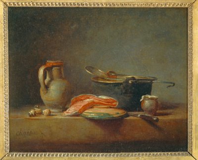 Still-life with copper pot by Jean-Baptiste Simeon Chardin