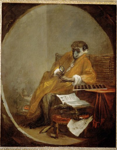 The Monkey as Collector of Antiques by Jean-Baptiste Simeon Chardin