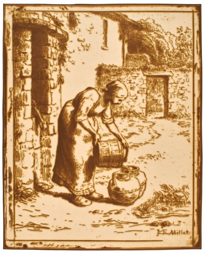 Woman Emptying a Bucket by Jean-Francois Millet