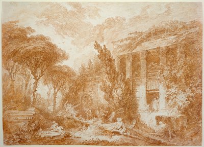 Park Landscape of Marburg Castle by Jean-Honore Fragonard