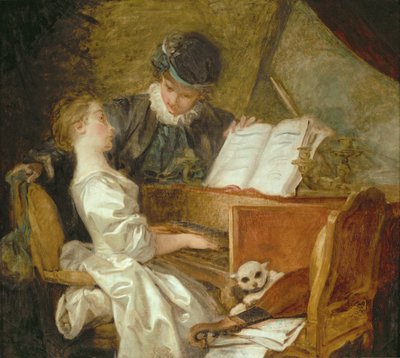 The music lesson by Jean-Honore Fragonard