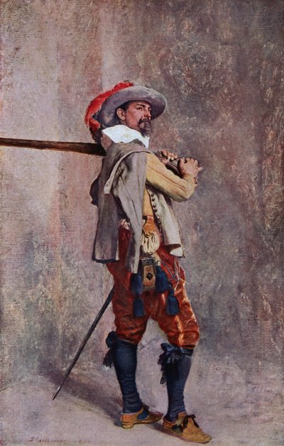 A Musketeer of the time of Louis XIII of France by Jean Louis Ernest (after) Meissonier