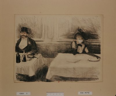 At the Restaurant by Jean-Louis Forain