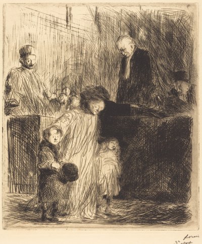 Coming Out of the Hearing (first plate) by Jean-Louis Forain
