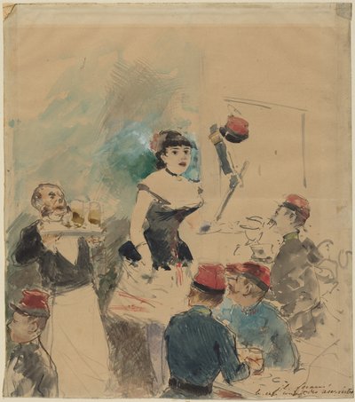 The Cafe Concert of the Reservists by Jean-Louis Forain