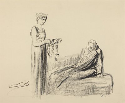 a) Fetters (recto); b) Several Figures (verso) by Jean-Louis Forain