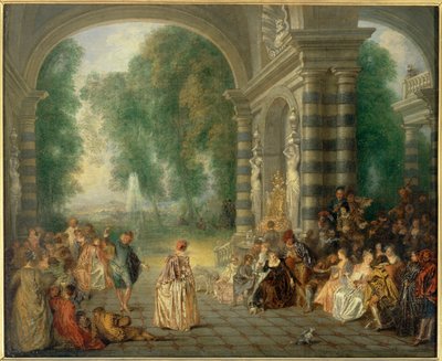 A country celebration by Jean Antoine Watteau