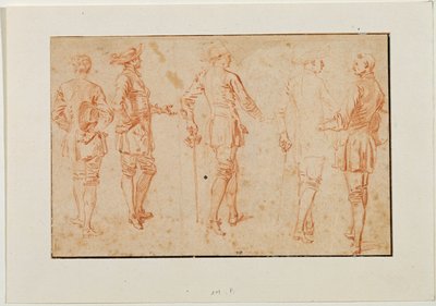 Five Standing Men by Jean-Antoine Watteau