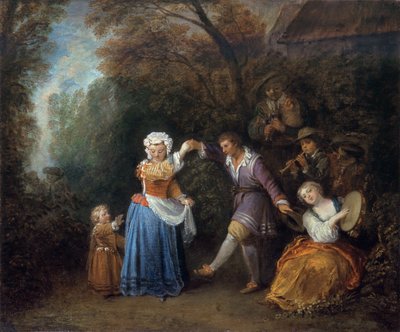 The Country Dance by Jean-Antoine Watteau