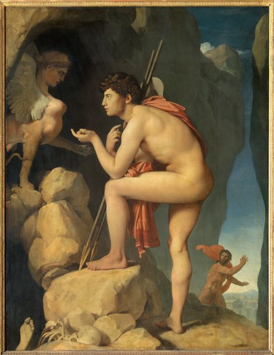 Oedipus Explains the Enigma of the Sphinx by Jean Auguste Dominique Ingres