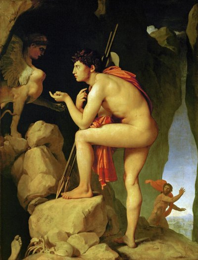 Oedipus Solving the Riddles of the Sphinx by Jean Auguste Dominique Ingres