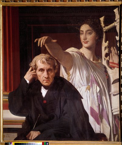 Portrait of the Italian Composer Luigi Cherubini with the Muse of Lyrical Poetry by Jean Auguste Dominique Ingres