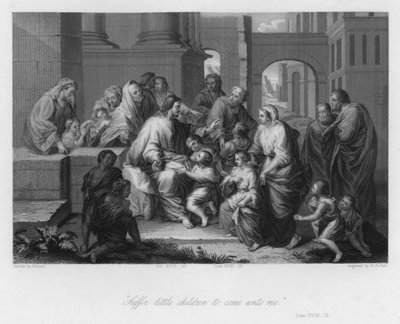 Christ blessing Little Children, Luke XVIII by Jean Baptiste (after) Jouvenet