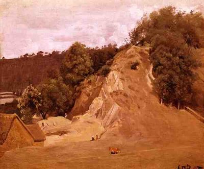 Landscape with Peasant Women and a Cow by Jean Baptiste Camille Corot