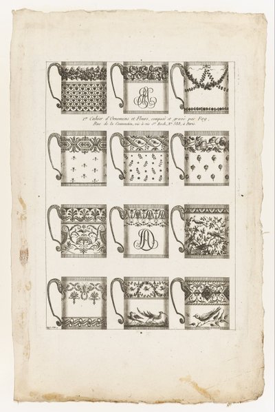 Designs for Chocolate Cups, Plate 1 from 1st Cahier d
