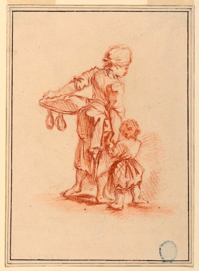 A Woman Leading a Child, 1750–75 by Jean-Baptiste Le Prince