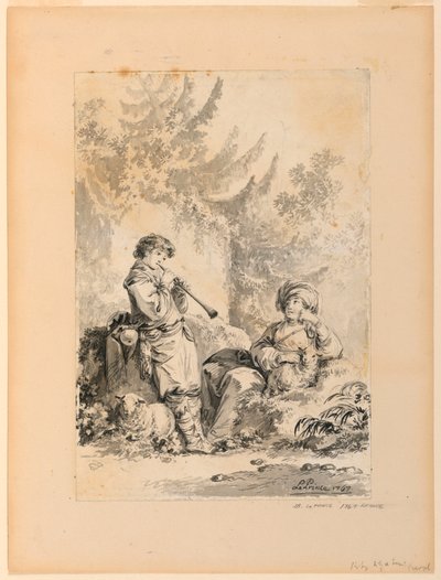Shepherd Boy and Shepherdess in a Landscape, 1767 by Jean-Baptiste Le Prince