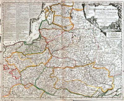 Map of Poland and Lithuania by Jean Baptiste Nolin