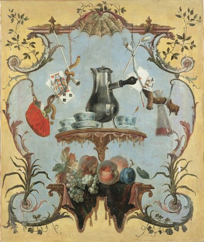A Still Life with Silver Coffee Pot by Jean Baptiste Oudry
