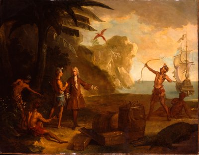 A European Merchant Negotiating with Native Americans for a Barrel of Tobacco and Other Goods, 1724 by Jean Baptiste Oudry
