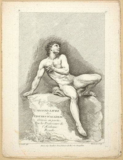 Figure (recto and verso), from Seconde livre de figures d’Academies gravées en Partie par les Professeurs de l’Académie Royale by Jean Baptiste Perronneau