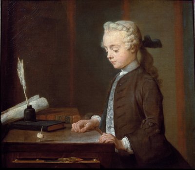Boy with a Spinning-Top by Jean Baptiste Simeon Chardin