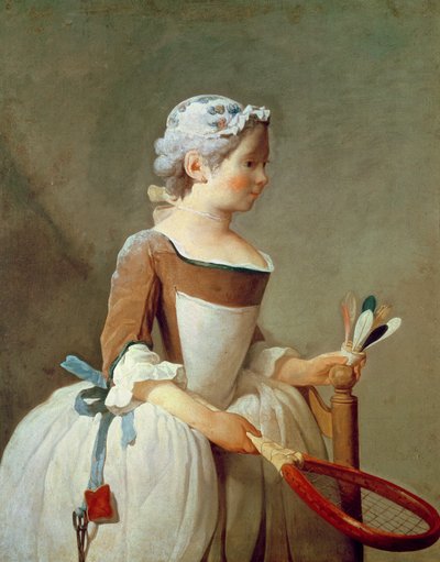 Girl with Racket and Shuttlecock, c.1740 by Jean Baptiste Simeon Chardin