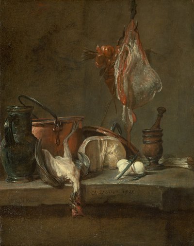 Still Life with Ray and Basket of Onions by Jean Baptiste Simeon Chardin