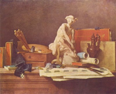 Still Life with Attributes of the Arts by Jean Baptiste Simeon Chardin