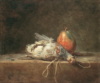Still Life with Partridge and Pear by Jean Baptiste Simeon Chardin