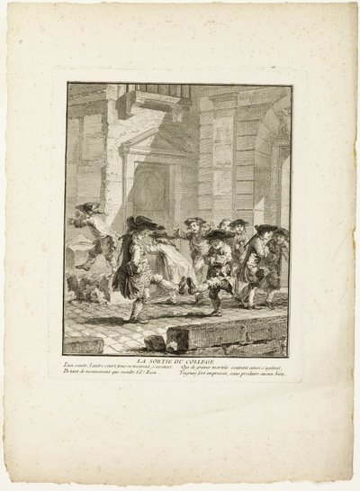 Release from College, from The Games of the Urchins of Paris by Jean Baptiste Tilliard I