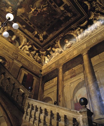Baroque Architecture: Staircase Painted in Trompe l