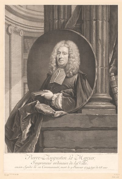 Portrait of Pierre-Augustin Le Mercier by Jean Daullé