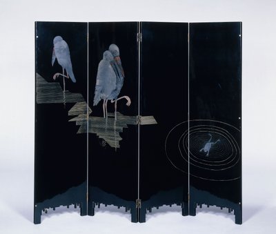 Three Storks and a Frog in a Pond, c.1930 by Jean Dunand