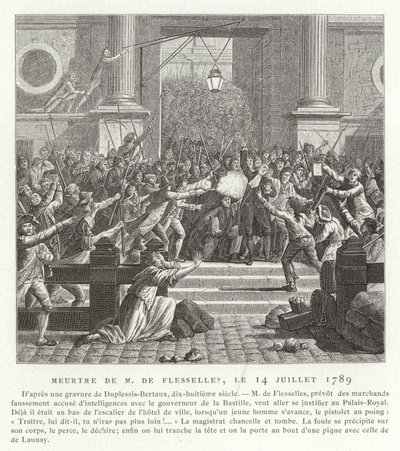 The Murder of Jacques de Flesselles, French Revolution, 14 July 1789 by Jean Duplessis Bertaux