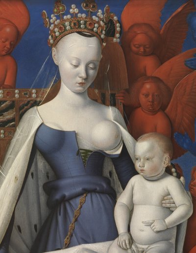 Virgin and Child surrounded by cherubim and seraphim, (detail) by Jean Fouquet