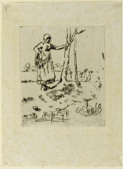 A Girl Minding Geese by Jean-Francois Millet