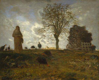 Autumn Landscape with a Flock of Turkeys by Jean Francois Millet