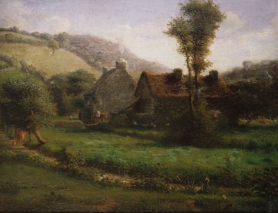 Cottage in a Landscape by Jean Francois Millet