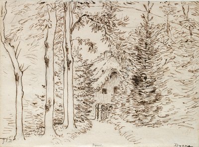 Path Through Woods to a Thatched House by Jean Francois Millet