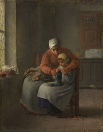 The Knitting Lesson by Jean Francois Millet
