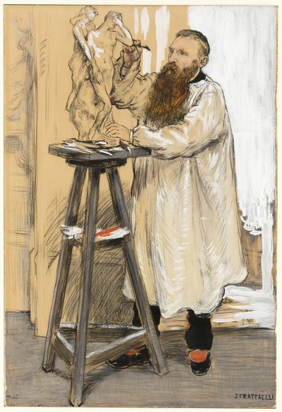 Portrait of the Sculptor Auguste Rodin in his Studio by Jean Francois Rafaelli