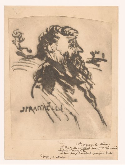 Man with Beard in Profile by Jean Francois Raffaelli