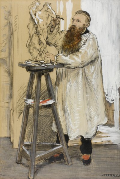 Portrait of the Sculptor Auguste Rodin in his Studio by Jean Francois Raffaelli