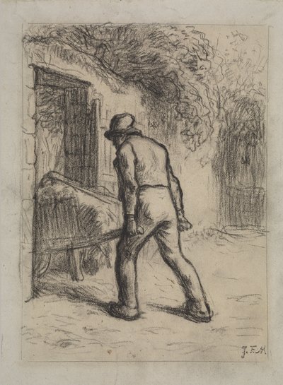 Study for Man with a Wheelbarrow by Jean Francois Millet