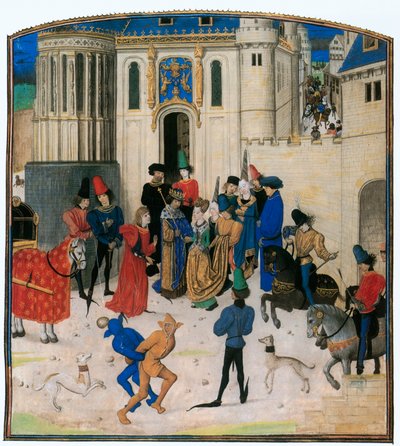 King Charles VI of France Greets Queen Isabeau of Bavaria by Jean Froissart