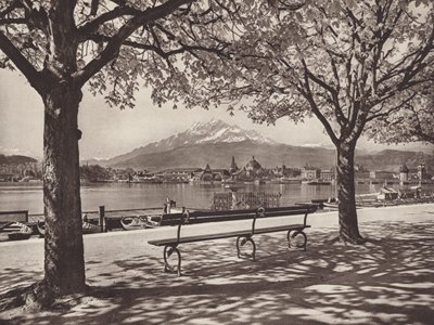 Switzerland: Lucerne, with Mount Pilatus by Jean Gaberell