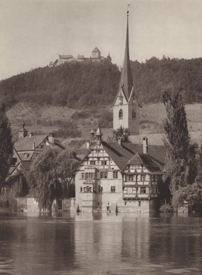 Switzerland: Stein on the Rhine, the Monastery Looking Towards Castle Hohenklingen by Jean Gaberell