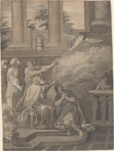 Pallas Athene in the Form of a Bird Leaving Nestor and Telemachus by Jean Jacques François Le Barbier I