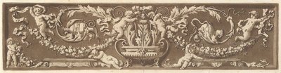 Ornamental Frieze with Putti, Acanthus Leaves, and Garlands of Fruit by Jean Jacques Lagrenee